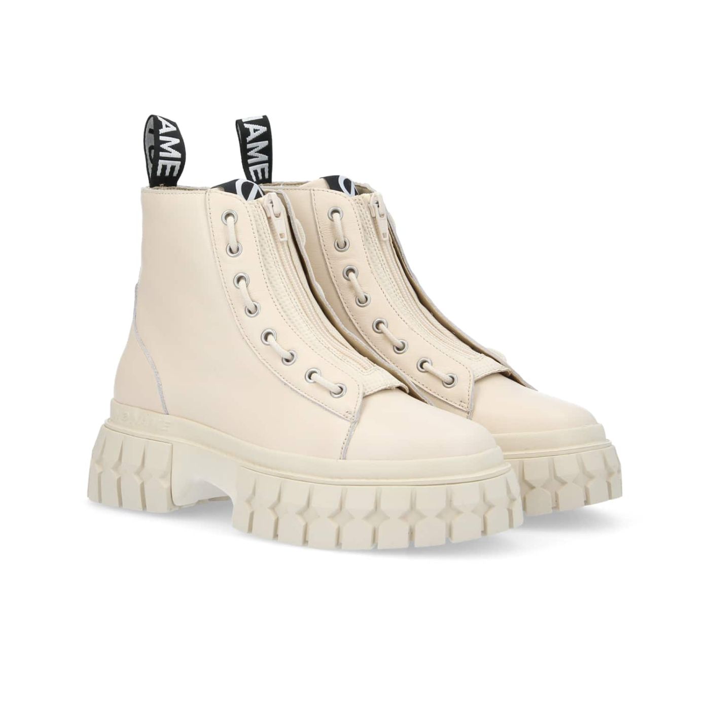 GRAVITEE ZIP BOOTS W  -  NAPPA GRAIN  - BIANCO SPORCO